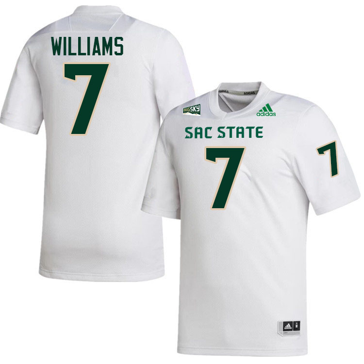 Cardell Williams SAC State Jersey,Sacramento State Hornets #7 Cardell Williams Jersey-White